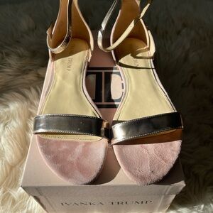 Ivanka Trump Blush and Metallic Sandals